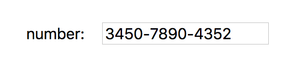 Una captura de pantalla que muestra una entrada numérica que está llena de números e incluye guiones entre algunos de los números.